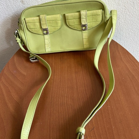 Brighton Trendy Lime Crossbody Bag with Buckle Accents - Picture 2 of 10